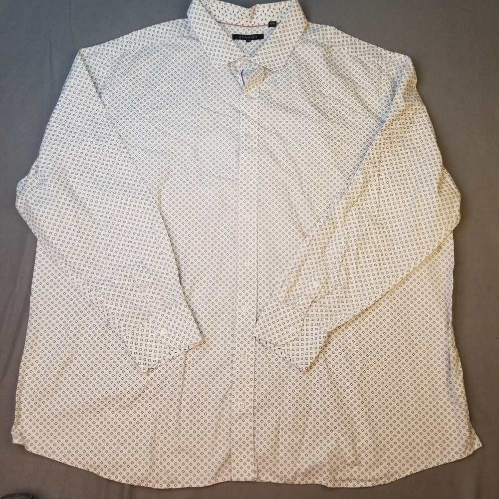 Men's White Patterned Dress Shirt